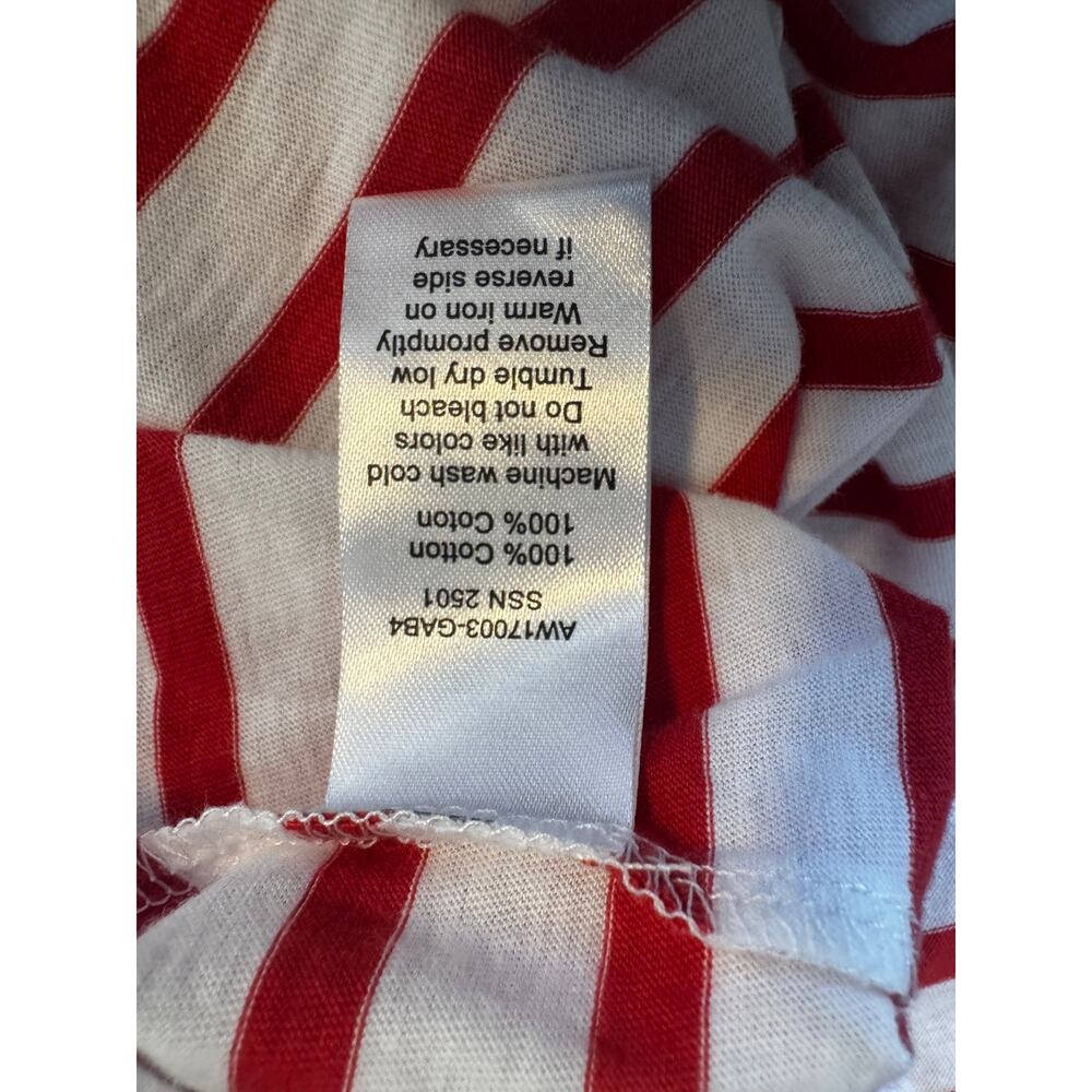 ATM Anthony Thomas Melillo Red & White Striped Cropped Long Sleeve Oversized-M - Picture 5 of 5